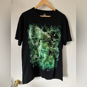CABALLO Green Fire Skull Graphic Tee